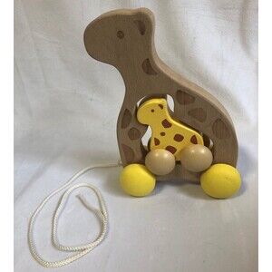 Pottery Barn Kids Wooden Giraffe Pull Toy